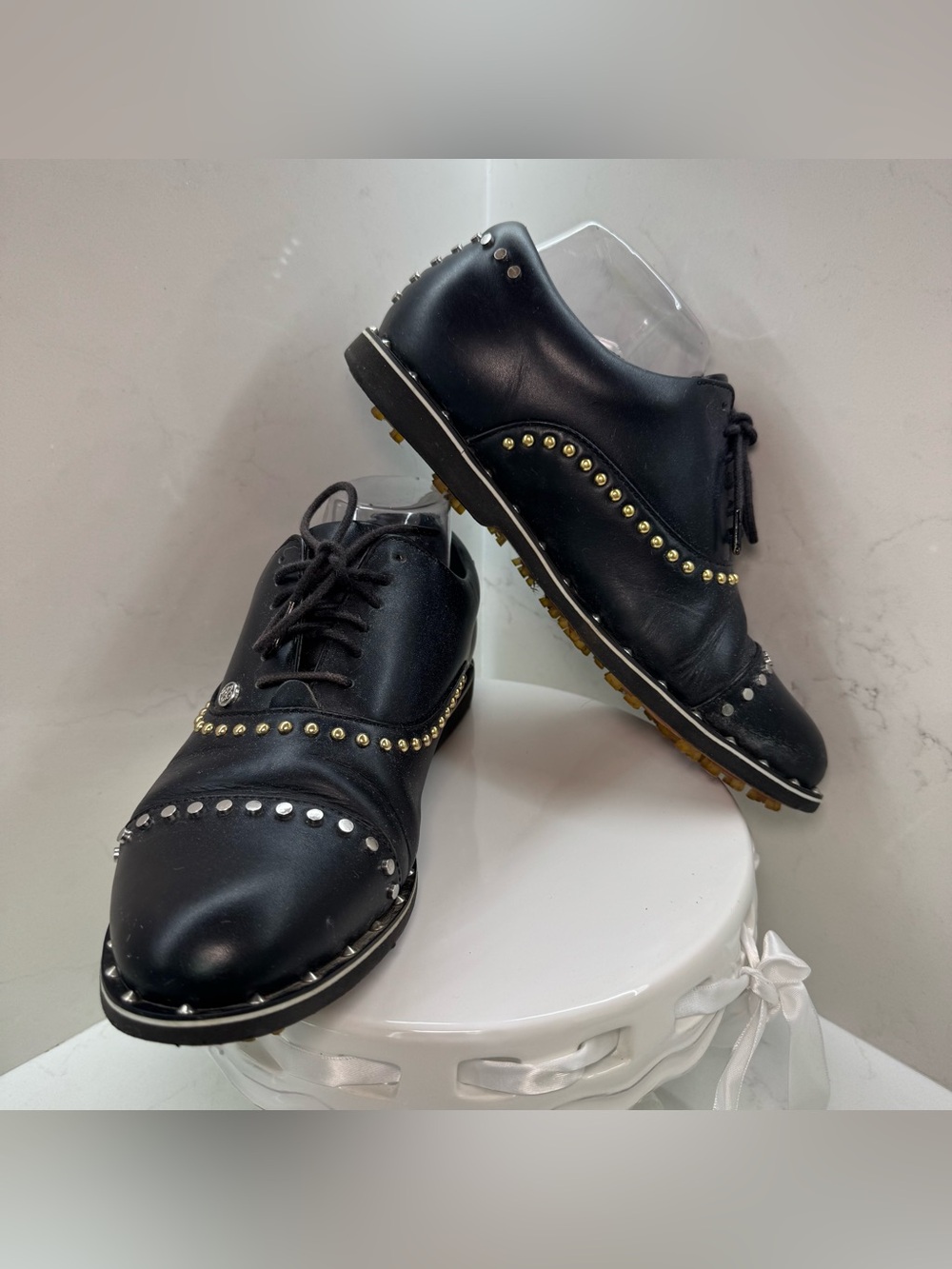 G/FORE Women’s Gallivanter Welt Stud Leather Golf Shoes Black Size 9.5